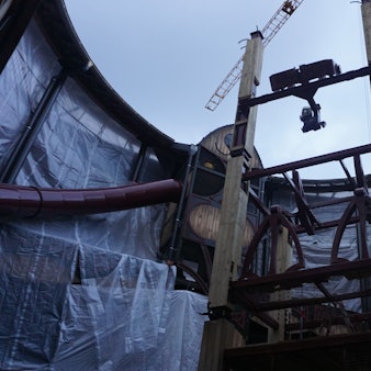 Bauarbeiten zum Aufbau der neuen Attraktion Avoras im Phantasialand.