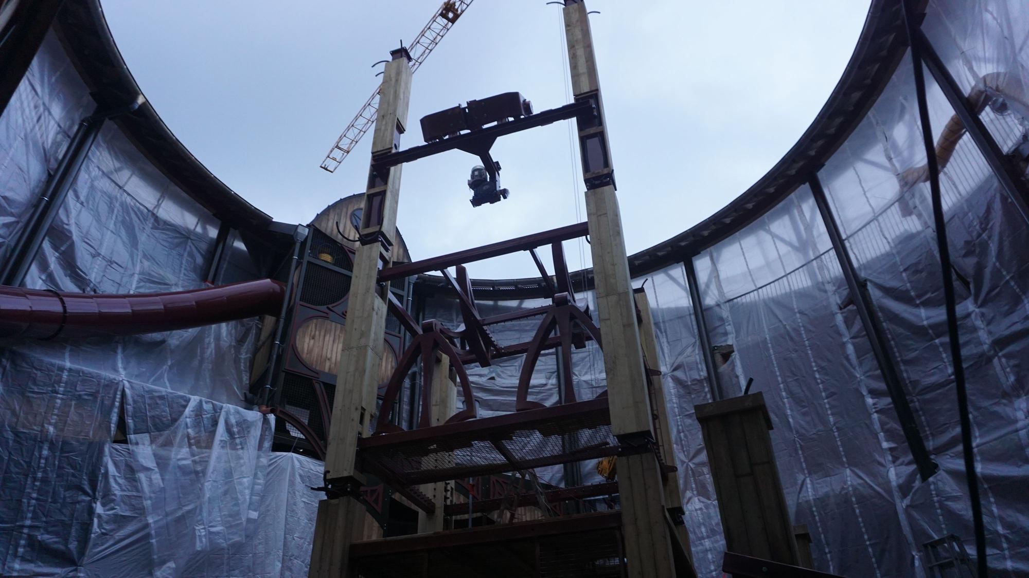 Bauarbeiten zum Aufbau der neuen Attraktion Avoras im Phantasialand.