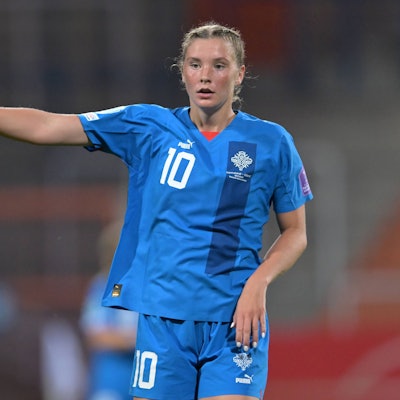 BOCHUM - Carolina Vilhjalmsdottir of Iceland during the UEFA Nations League women s match between Germany and Iceland at the Vonovia Ruhr Stadium on September 26, 2023 in Bochum, Germany. ANP Hollandse Hoogte GERRIT VAN COLOGNE UEFA Women s Nations League 2023/2024 xVIxANPxSportx/xGerritxvanxKeulenxIVx 479712305 originalFilename: 479712305.jpg