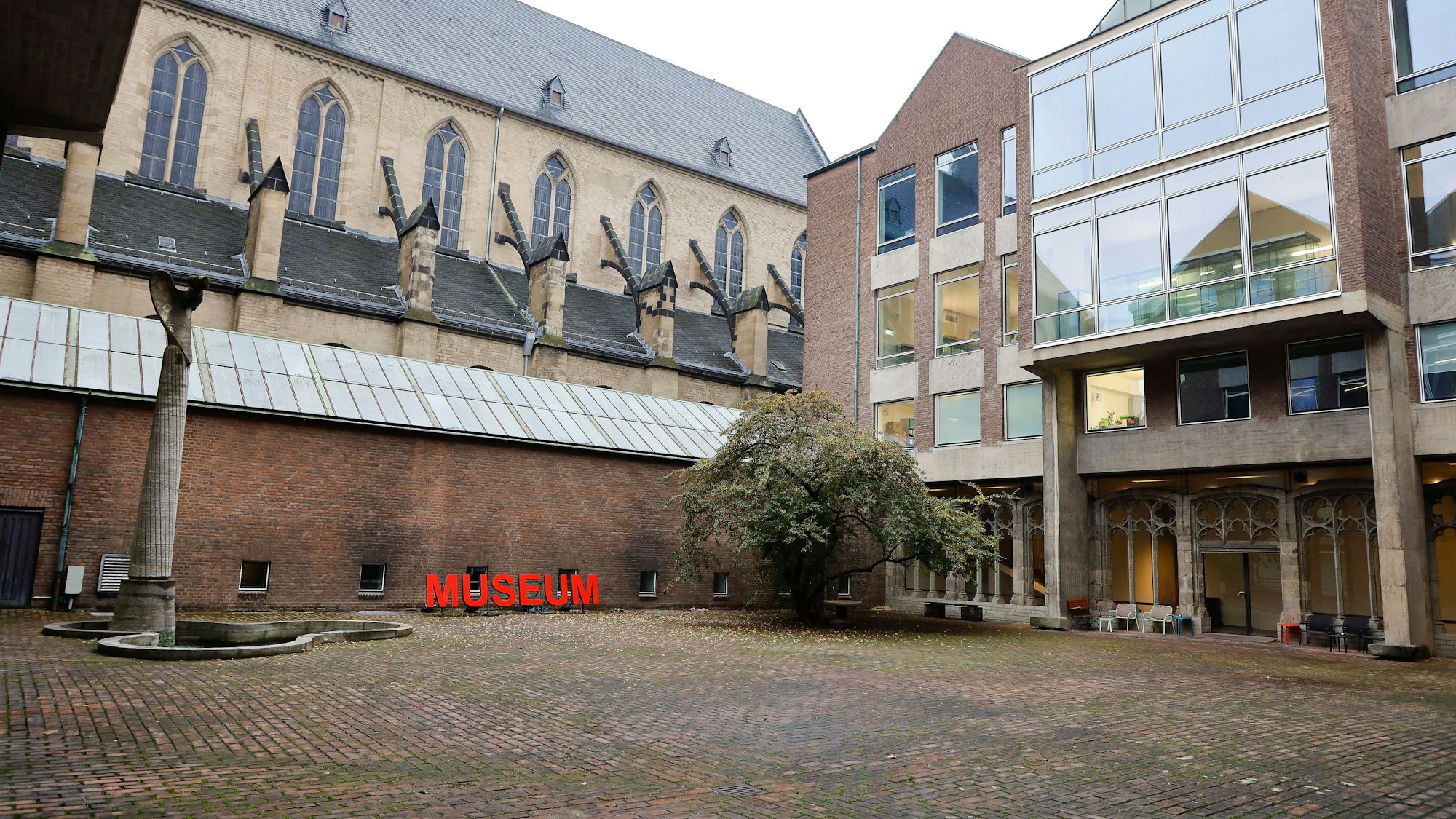 Der Innenhof des Museums für angewandte Kunst ist gesperrt.