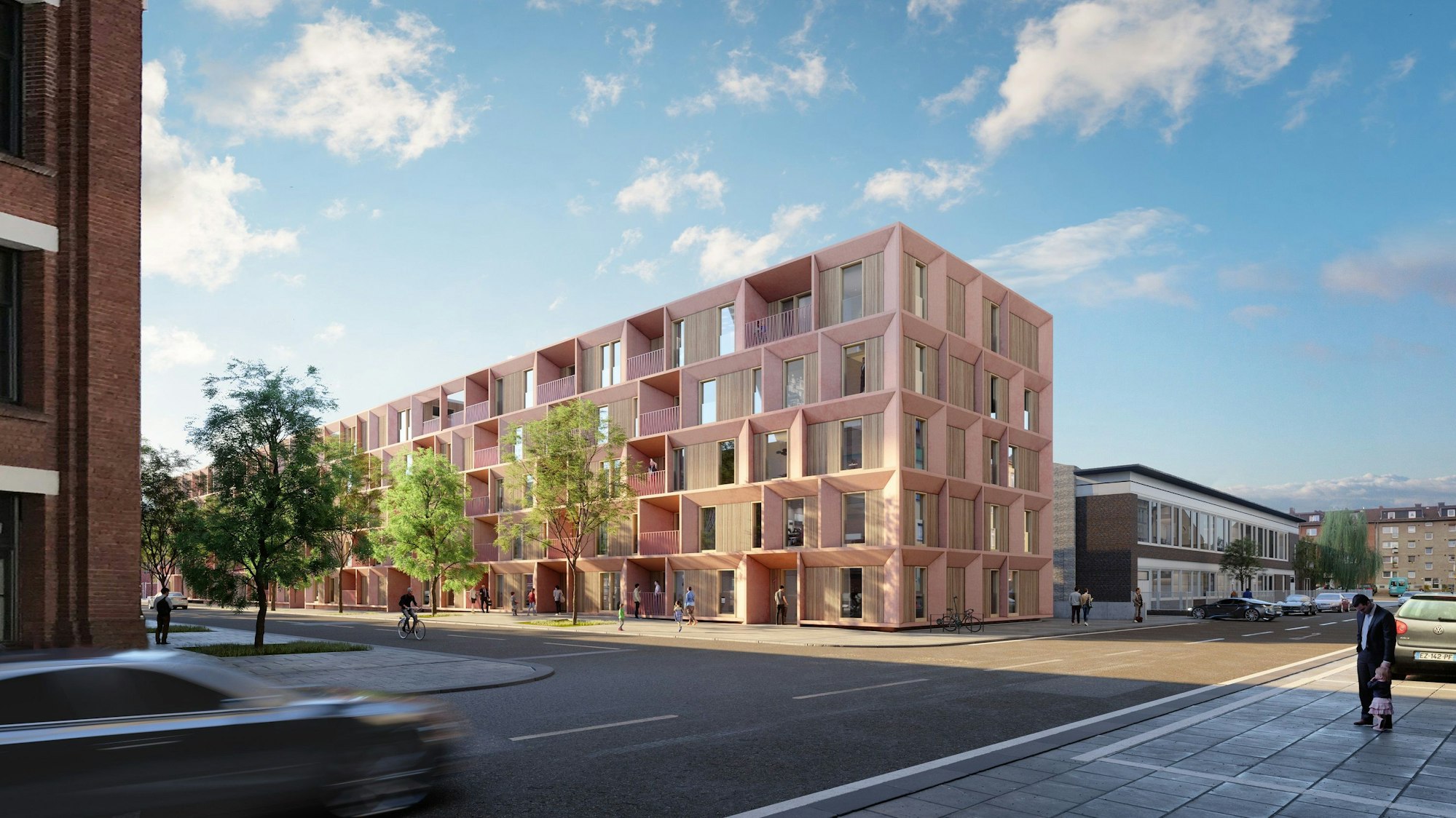 So soll das neue Wohngebäude im Clouth-Quartier einmal aussehen.