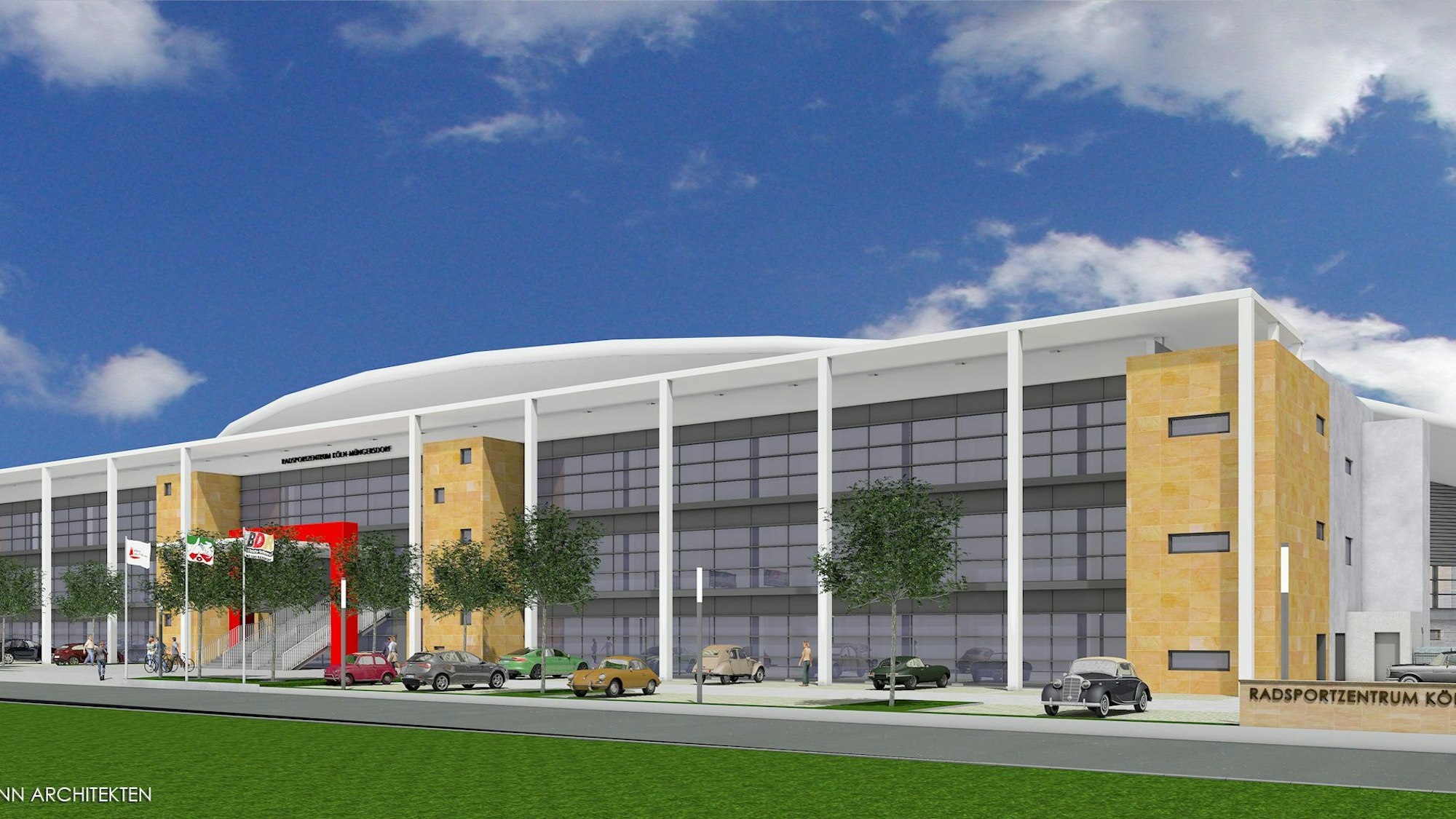 Diese Visualisierung zeigt den Blick auf die neue Multifunktionsarena.