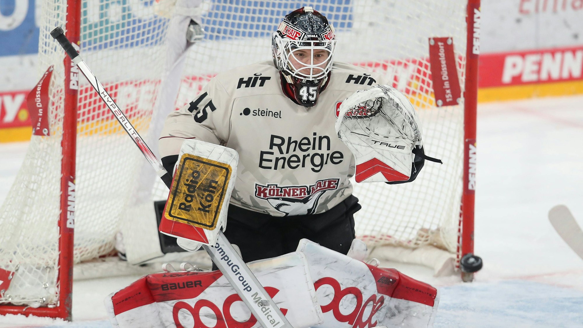 Haie-Keeper Tobias Ancicka Kölner zeigte auch in Mannheim seine starke Form.