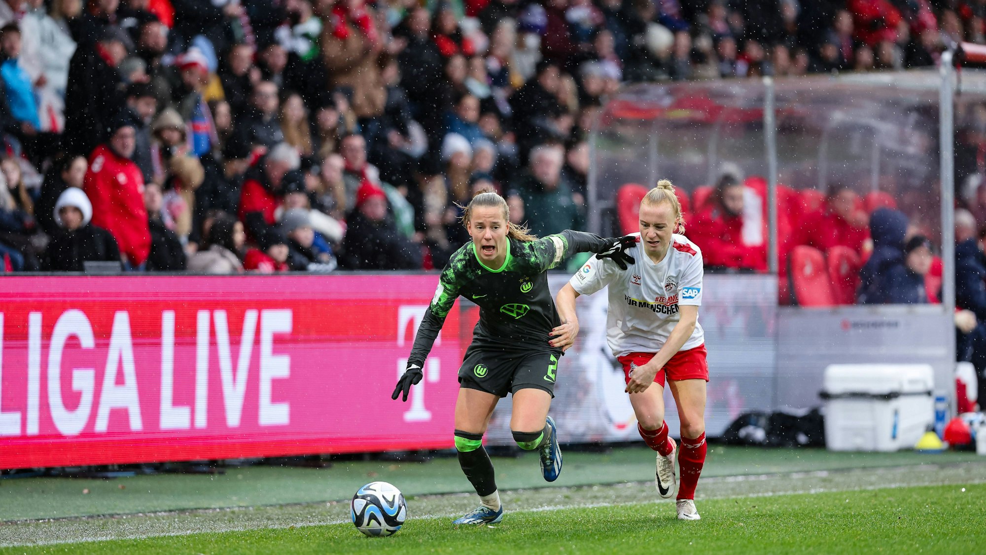 Google Pixel Frauen-Bundesliga 2023-2024, 1. FC Köln - VFL Wolfsburg Lynn Wilms WOB, 2 wird gehalten Köln Franz-Kremer-Stadion Nordrhein-Westfalen Deutschland *** Google Pixel Womens Bundesliga 2023 2024, 1 FC Köln VFL Wolfsburg Lynn Wilms WOB, 2 will be held Cologne Franz Kremer Stadium North Rhine-Westphalia Germany