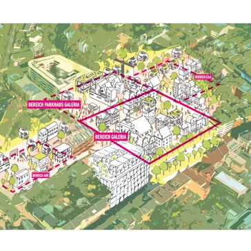 Eine Grafik zeigt ein neues Viertel in der Siegburger Innenstadt anstelle des Kaufhofs