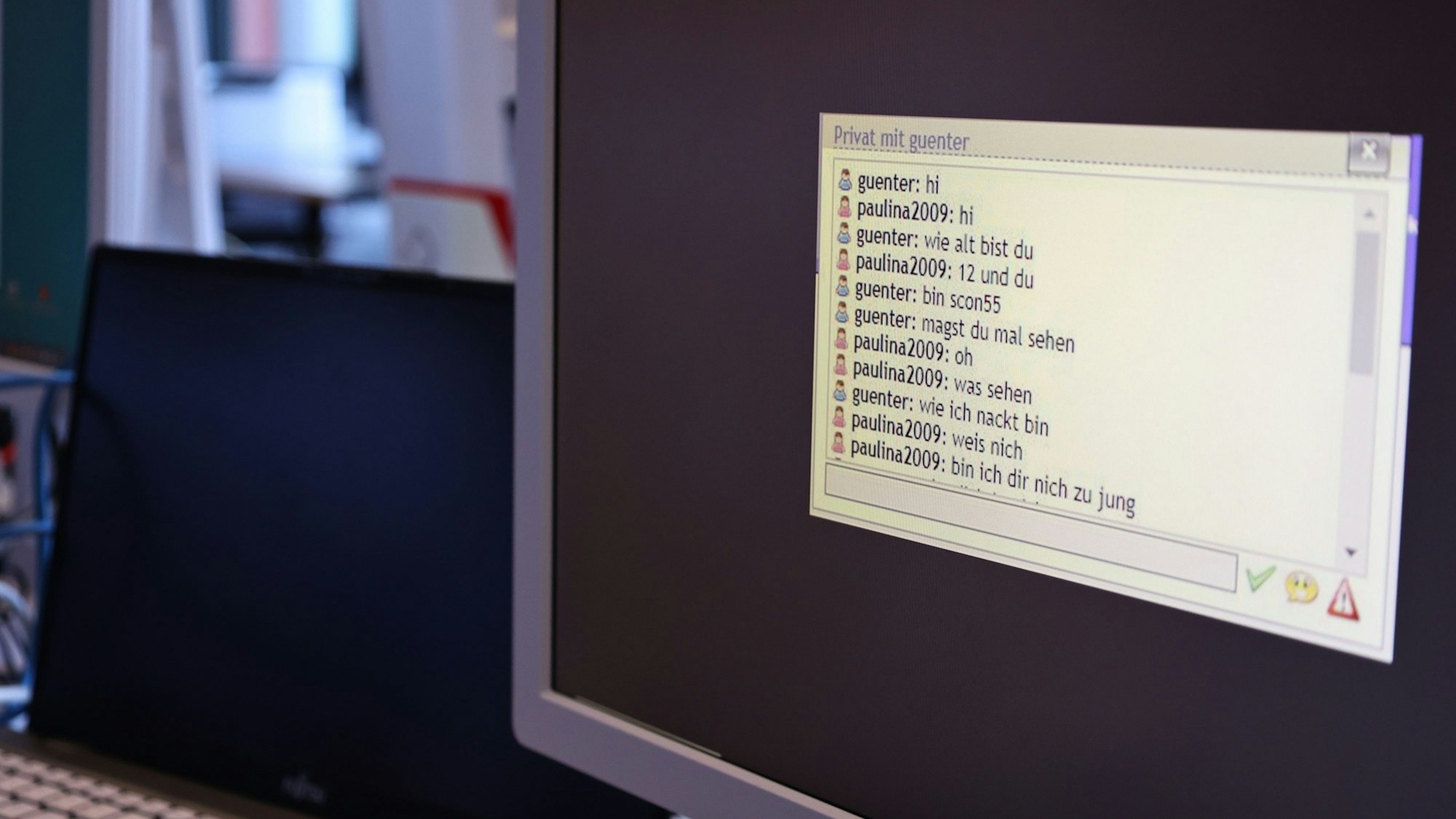 LKA-Ermittlungen in NRW: Auszug aus einem Chat auf einem Bildschirm.