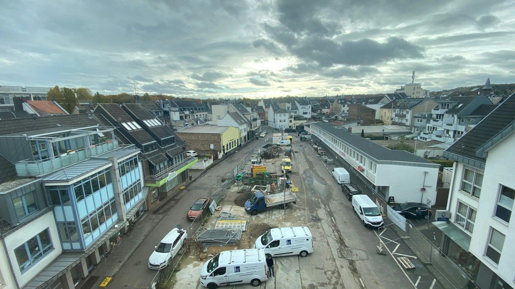 Zu sehen ist der Janshof, der sich im Umbau befindet.