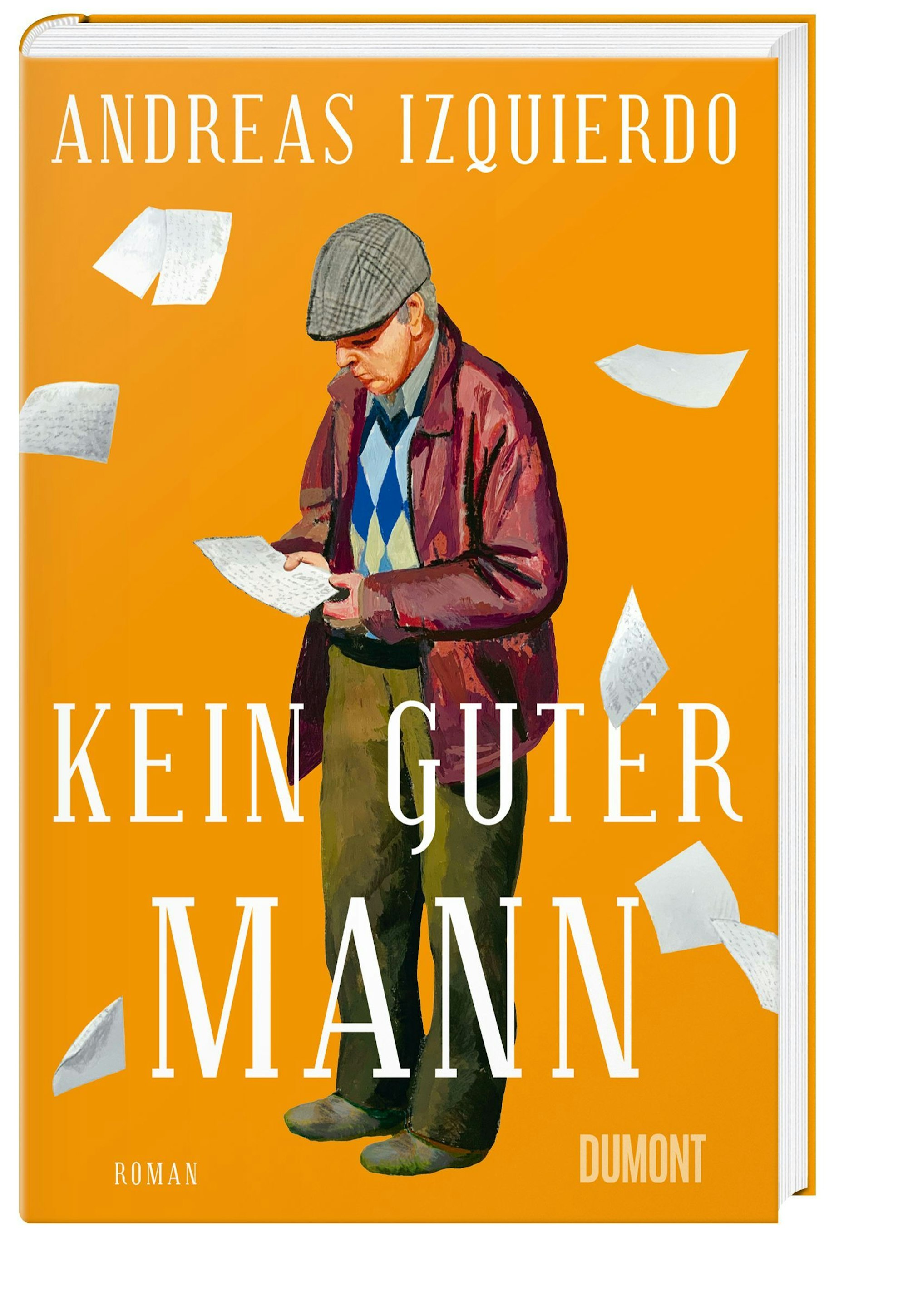 Das Buchcover zeigt die Zeichnung eines älteren Mannes, der einen Brief in der Hand hält.