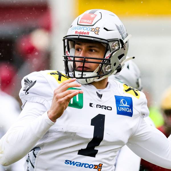 AMERICAN FOOTBALL - AFL, Patriots vs Raiders TELFS,AUSTRIA,02.APR.22 - AMERICAN FOOTBALL - AFL, Austrian Football League, AFC Telfs Patriot vs Raiders Tirol. Image shows Isaiah Weed Raiders. PUBLICATIONxNOTxINxAUTxSUIxSWE GEPAxpictures/xPatrickxSteiner