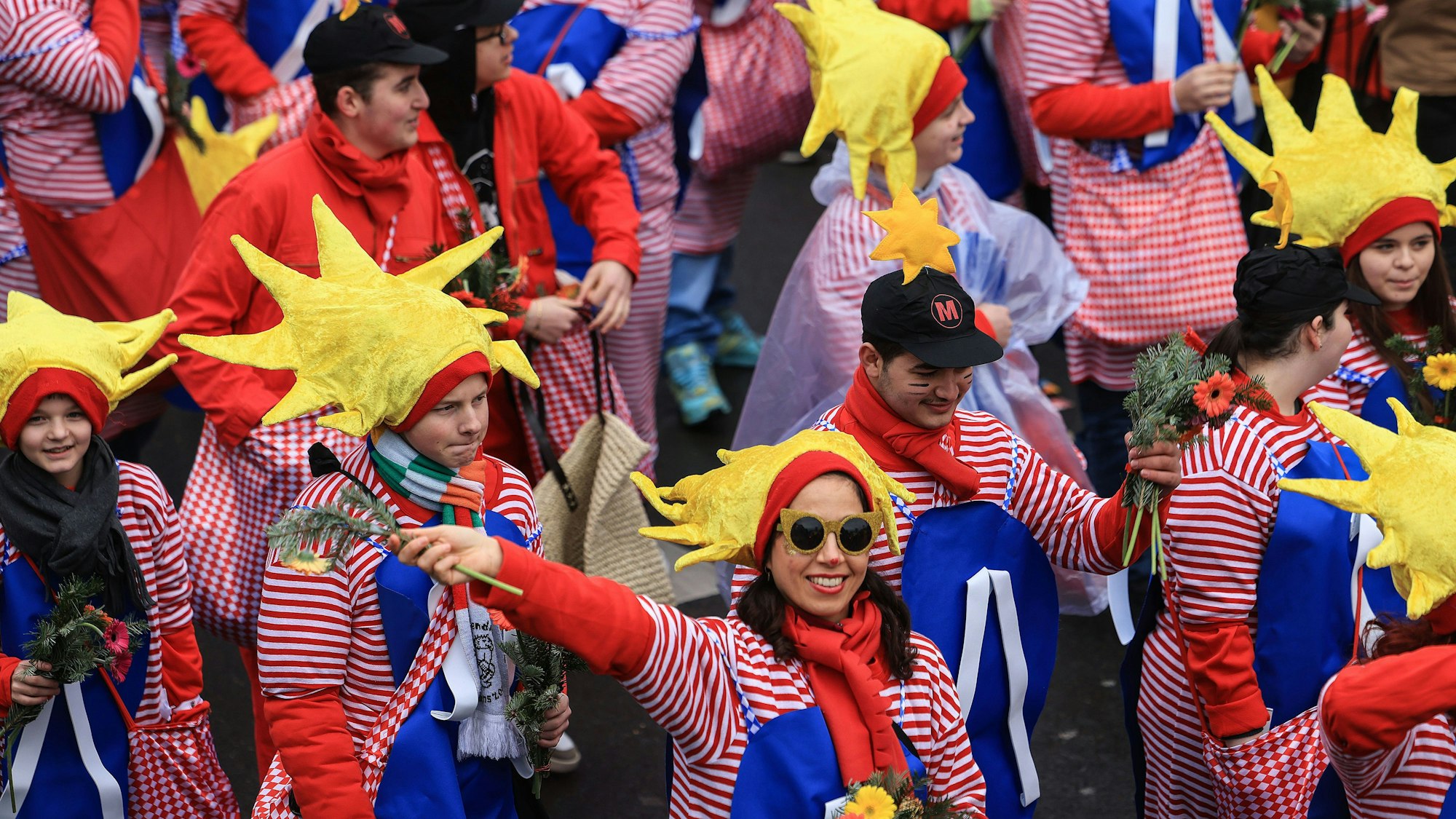 Jecke im Kölner Karneval.