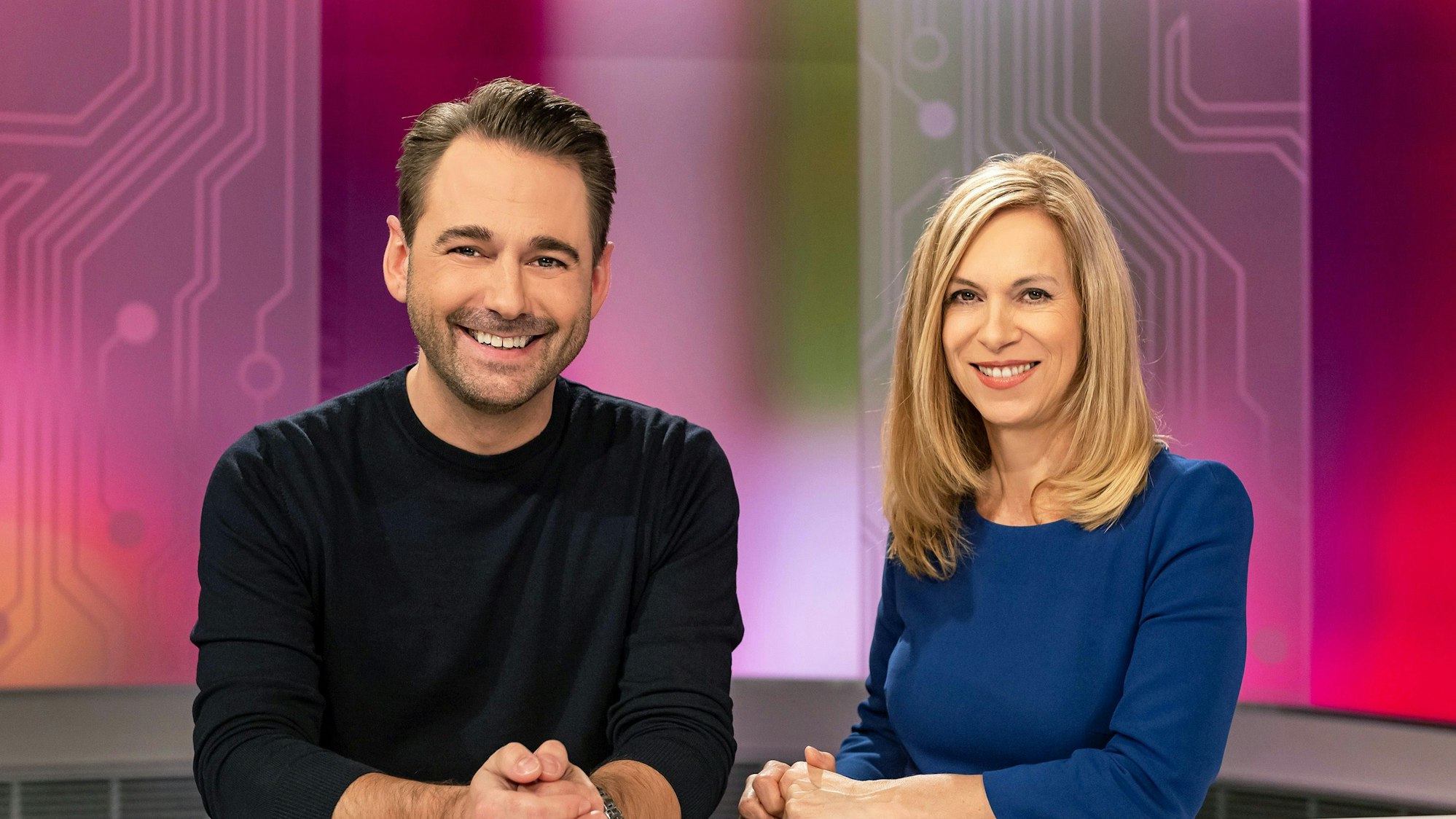 Die SWR-Moderatoren Dennis Wilms und Birgit Klaus.