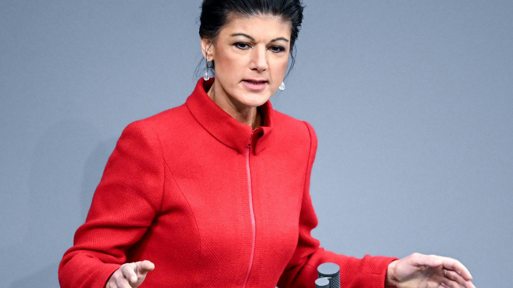 Die frühere Linke-Politikerin Sahra Wagenknecht bei einer Rede im Bundestag.