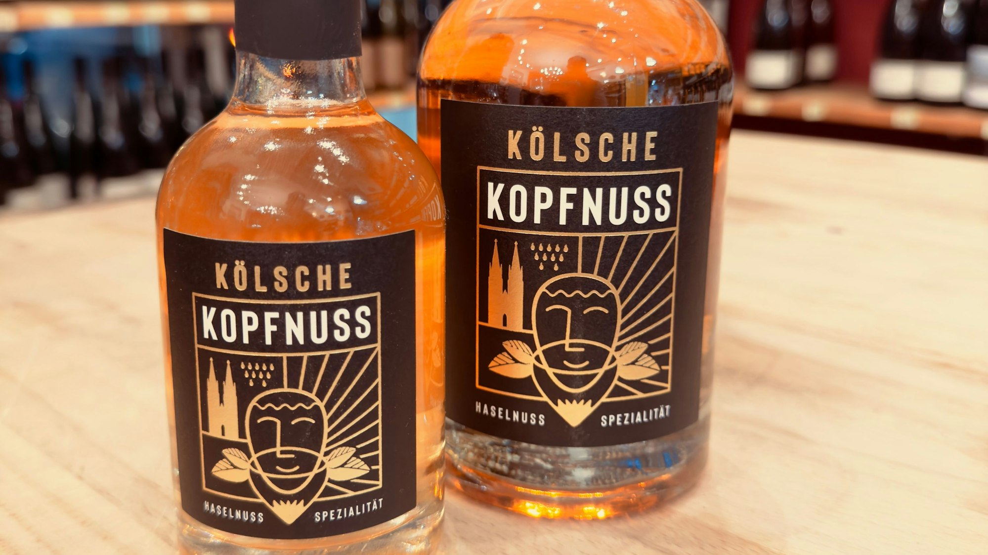 Die „Kölsche Kopfnuss“, ein in Köln hergestellter Haselnusslikör