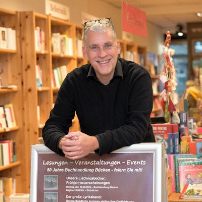 Freut sich auf das Jubiläumsjahr: Buchhändler Alexander Bücken. Arlinghaus