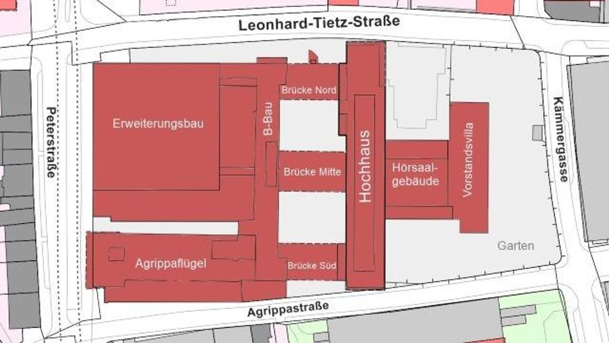 So sieht der Plan des Gebäudes aus.