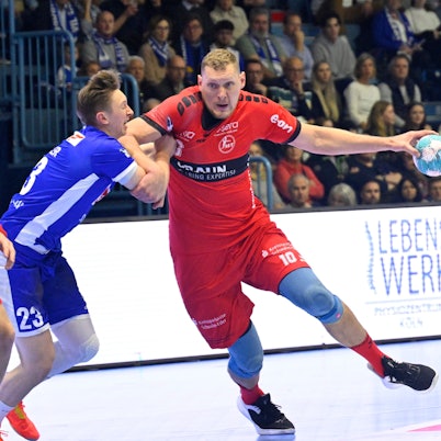 Bild einer Szene aus einem Handballspiel.