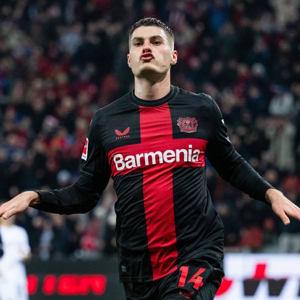 Leverkusens Torschütze Patrik Schick jubelt nach seinem Treffer zum 2:0.