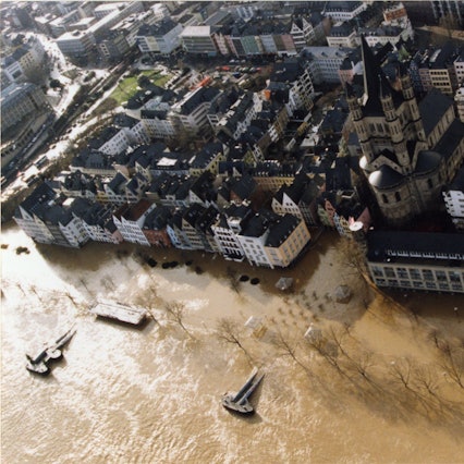 Die überflutete Kölner Altstadt