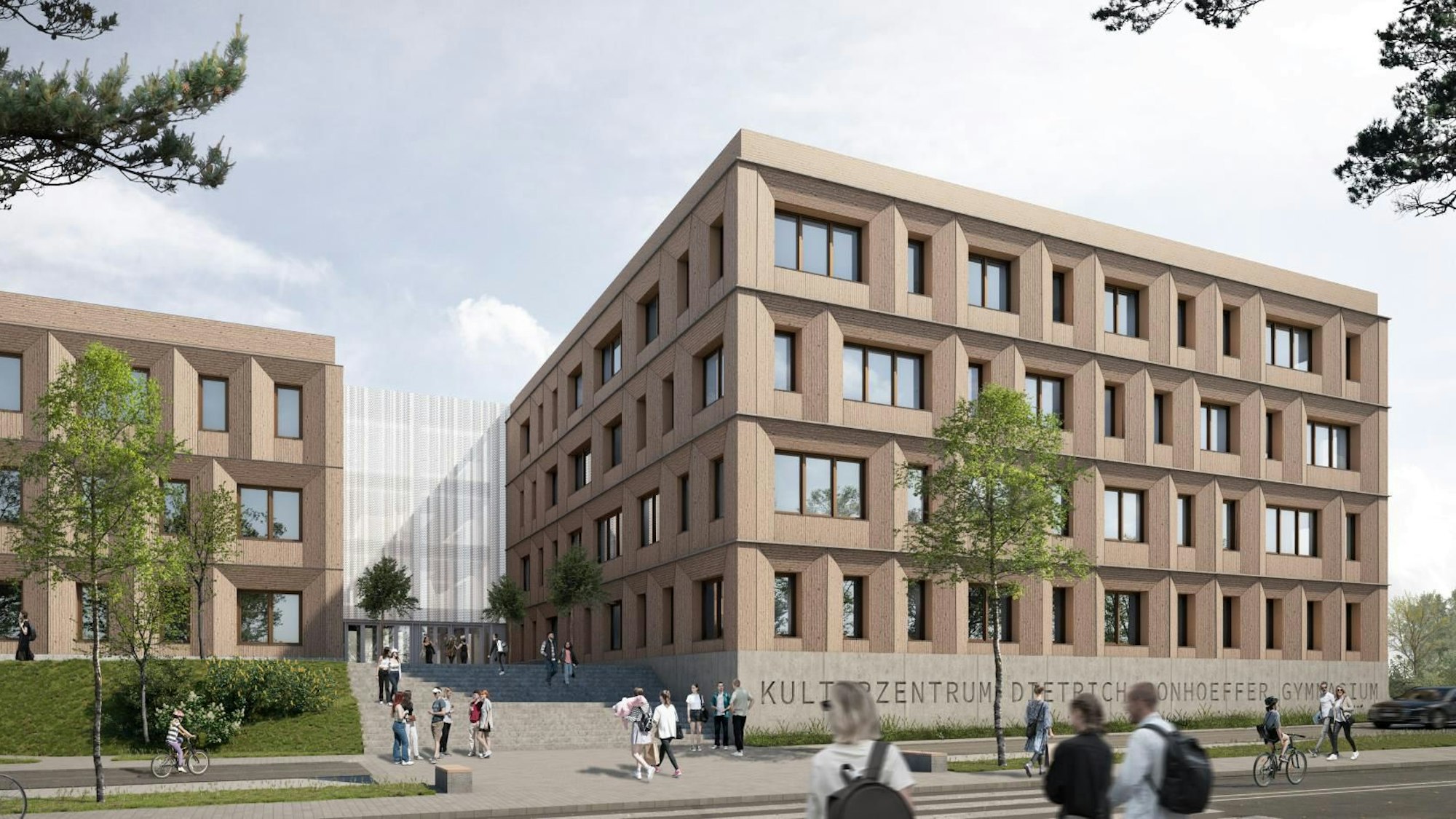 Die Planzeichnung eines Schulgebäudes.