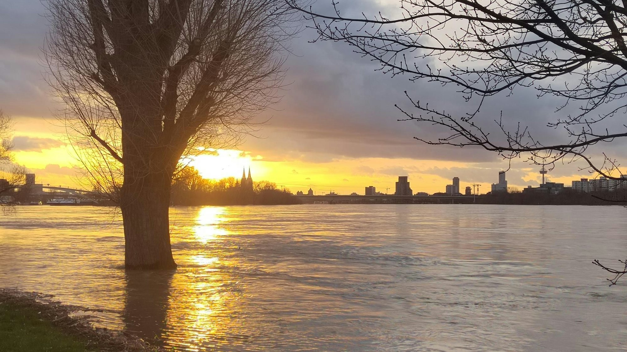 Hochwasser in Köln-Mülheim, 26.12.23