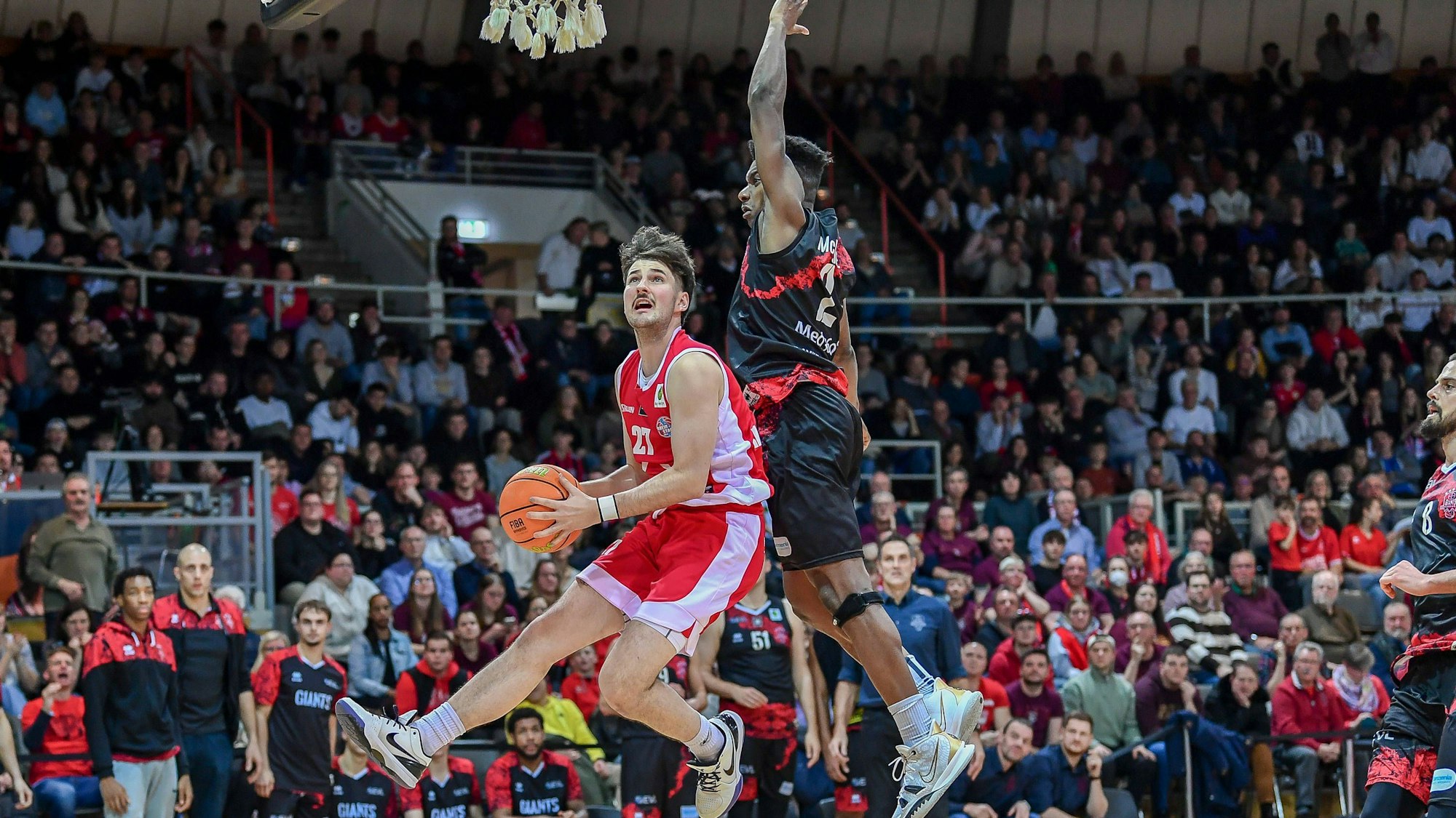 Barmer 2. Basketball Bundesliga ProB: Bayer Giants Leverkusen vs. Rheinstars Koeln, 23.12.2023 Tim Fritz Lang RheinStars Koeln 27, Barmer 2. Basketball Bundesliga ProB: Bayer Giants Leverkusen vs. Rheinstars Koeln am 23.12.2023 im Ostermann Arena in Leverkusen Nordrhein-Westfalen *** Barmer 2 Basketball Bundesliga ProB Bayer Giants Leverkusen vs Rheinstars Koeln, 23 12 2023 Tim Fritz Lang RheinStars Koeln 27 , Barmer 2 Basketball Bundesliga ProB Bayer Giants Leverkusen vs Rheinstars Koeln on 23 12 2023 at the Ostermann Arena in Leverkusen Nordrhein Westfalen Copyright: xBEAUTIFULxSPORTS/Mueller-Laschetx