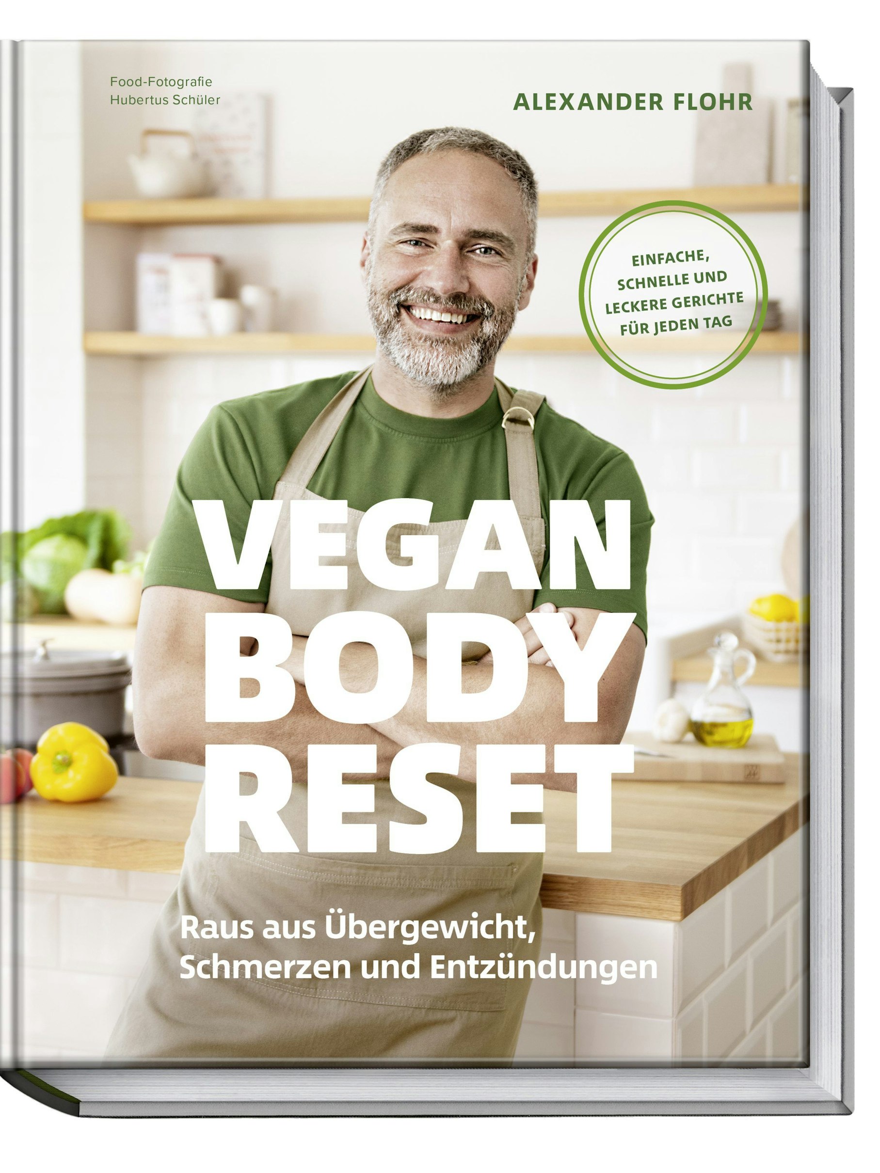 Cover des Buches „Vegan Body Reset: Raus aus Übergewicht, Schmerzen und Entzündungen“ von Alexander Flohr.