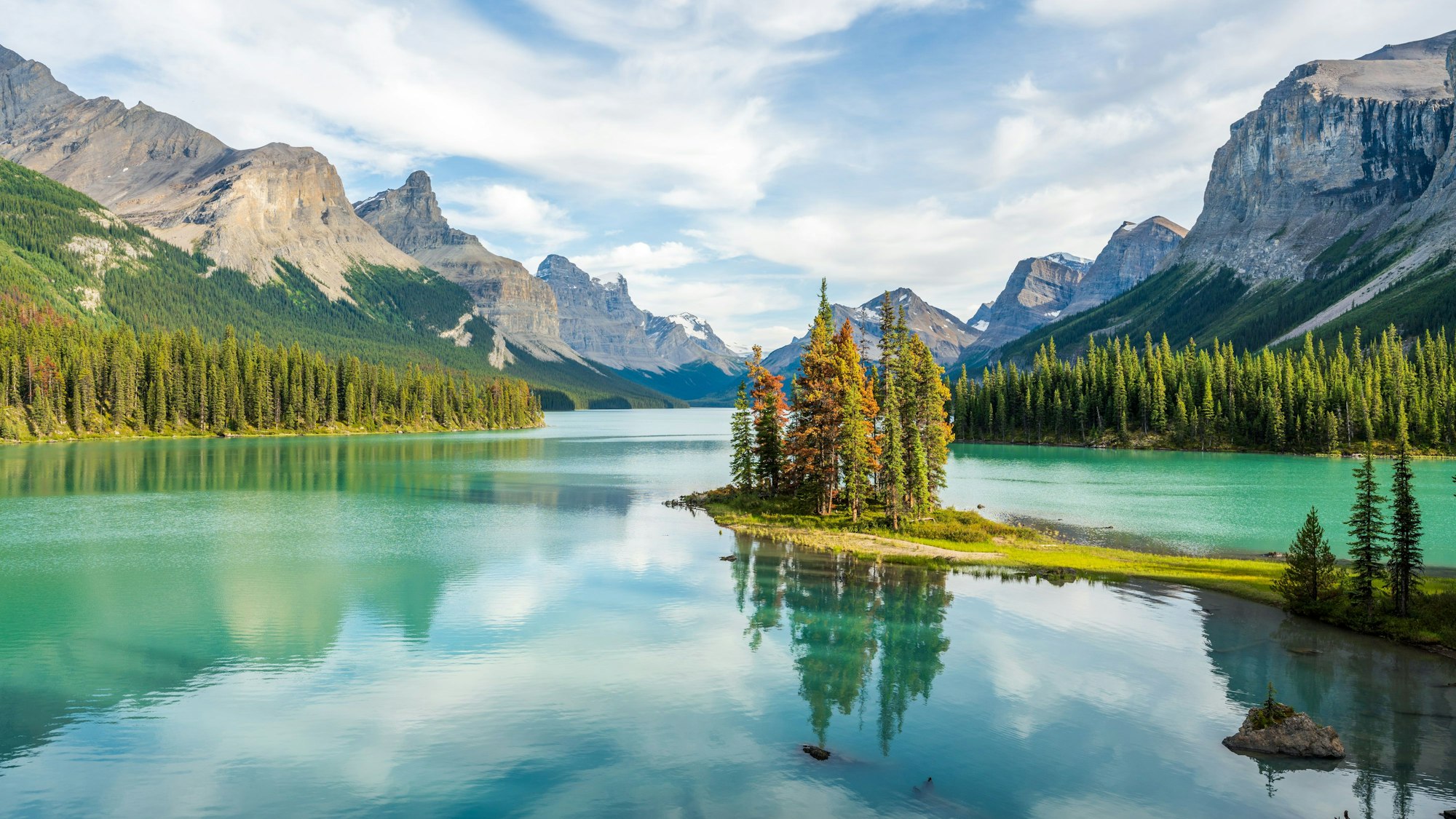 Maligne Lake und Spirit Island im Jasper National Park.