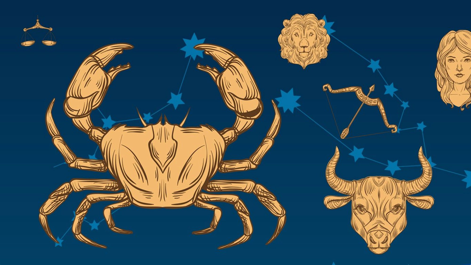 Illustrationen von Sternzeichen.