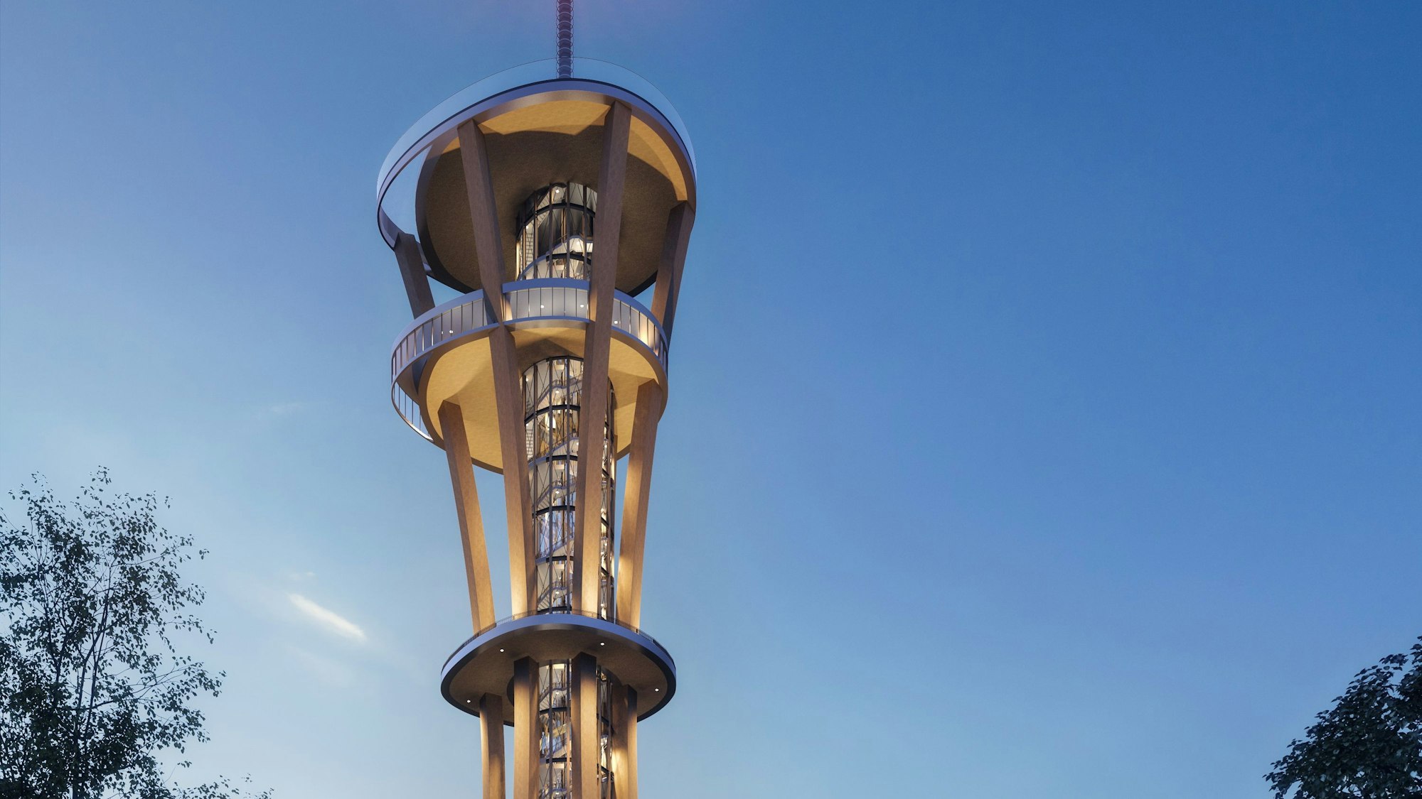 Das Foto zeigt eine Grafik vom Rheinlandturm.