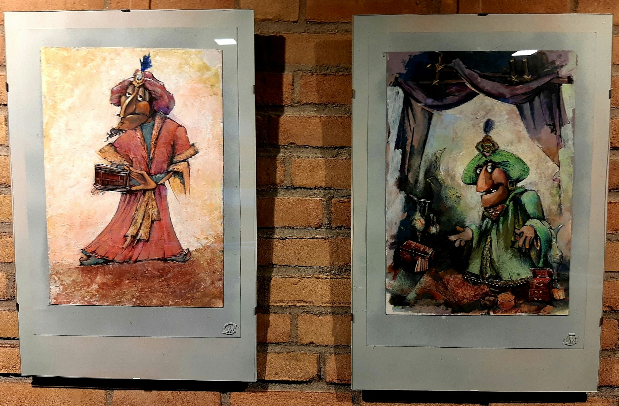 Ausstellung mit Puppen und Zeichnungen von Malchas Cickisvilli in der Friedenskirche an der Merziger Straße in der Waldsiedlung Leverkusen-Schlebusch.