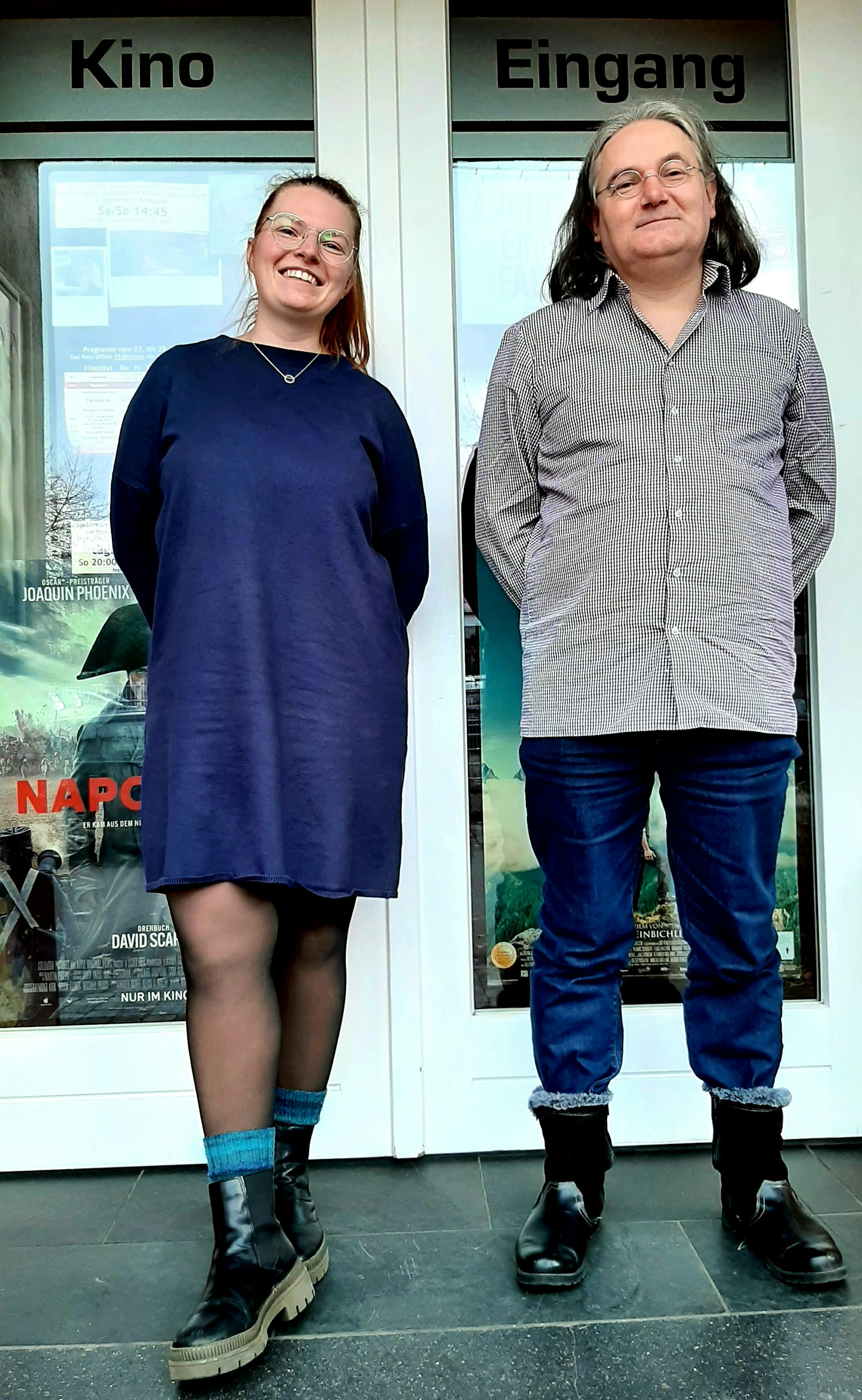 Nadine Melzer und Thomas Schöneborn sind Programmleiterin und Programmleiter des Scala-Kinos an der Uhlandstraße in Opladen.