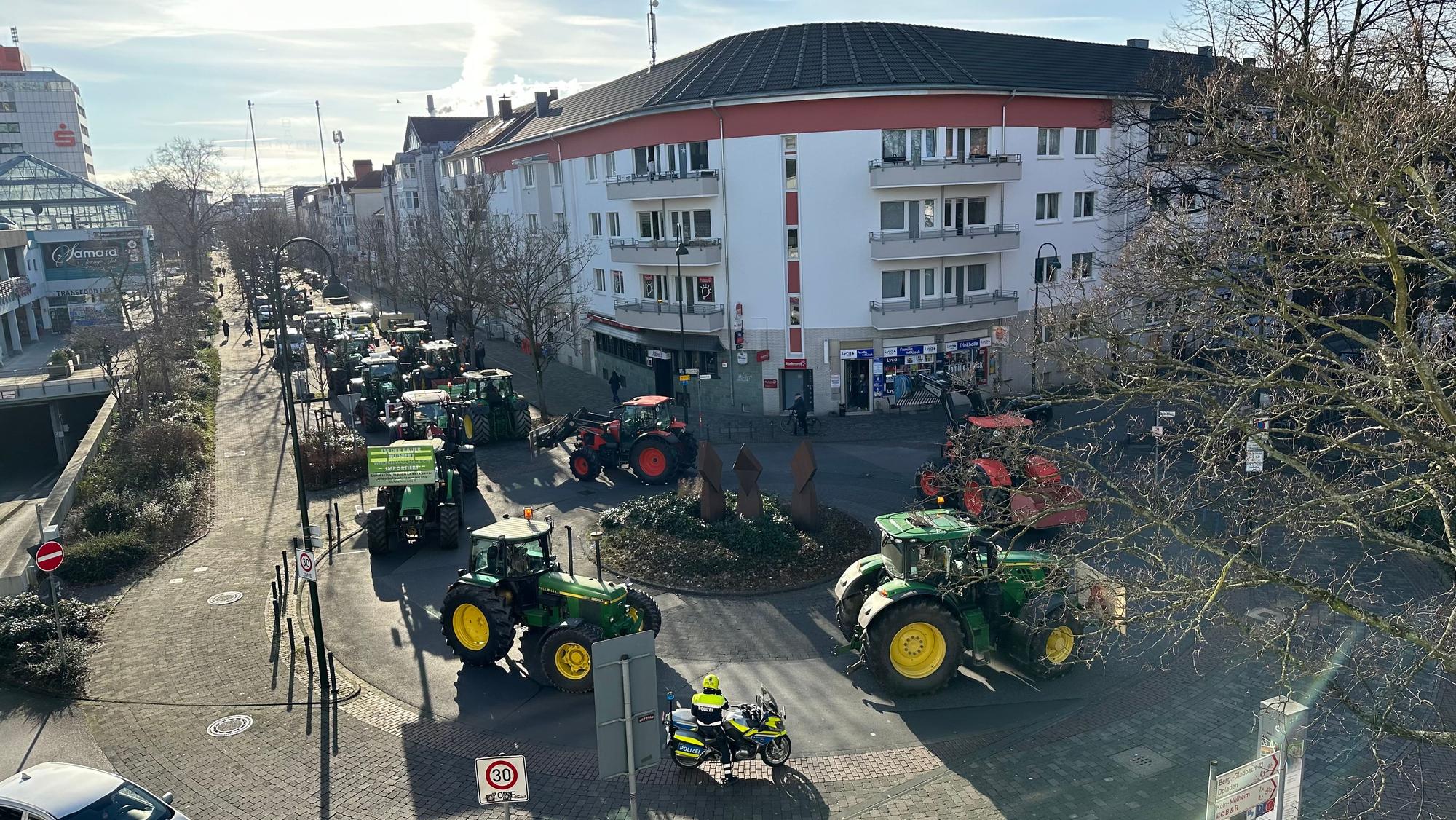 Bauernprotest in Leverkusen-Wiesdorf.