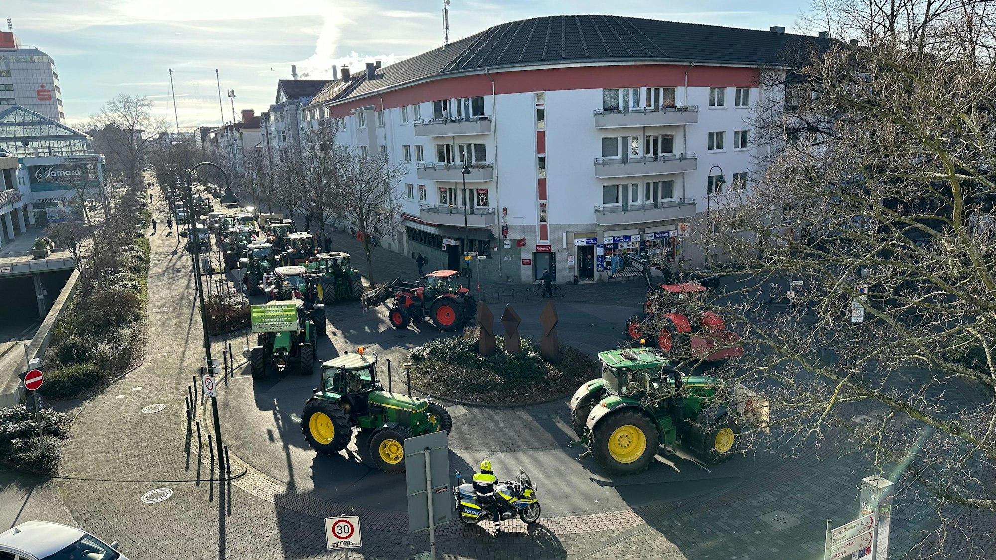 Bauernprotest in Leverkusen-Wiesdorf.