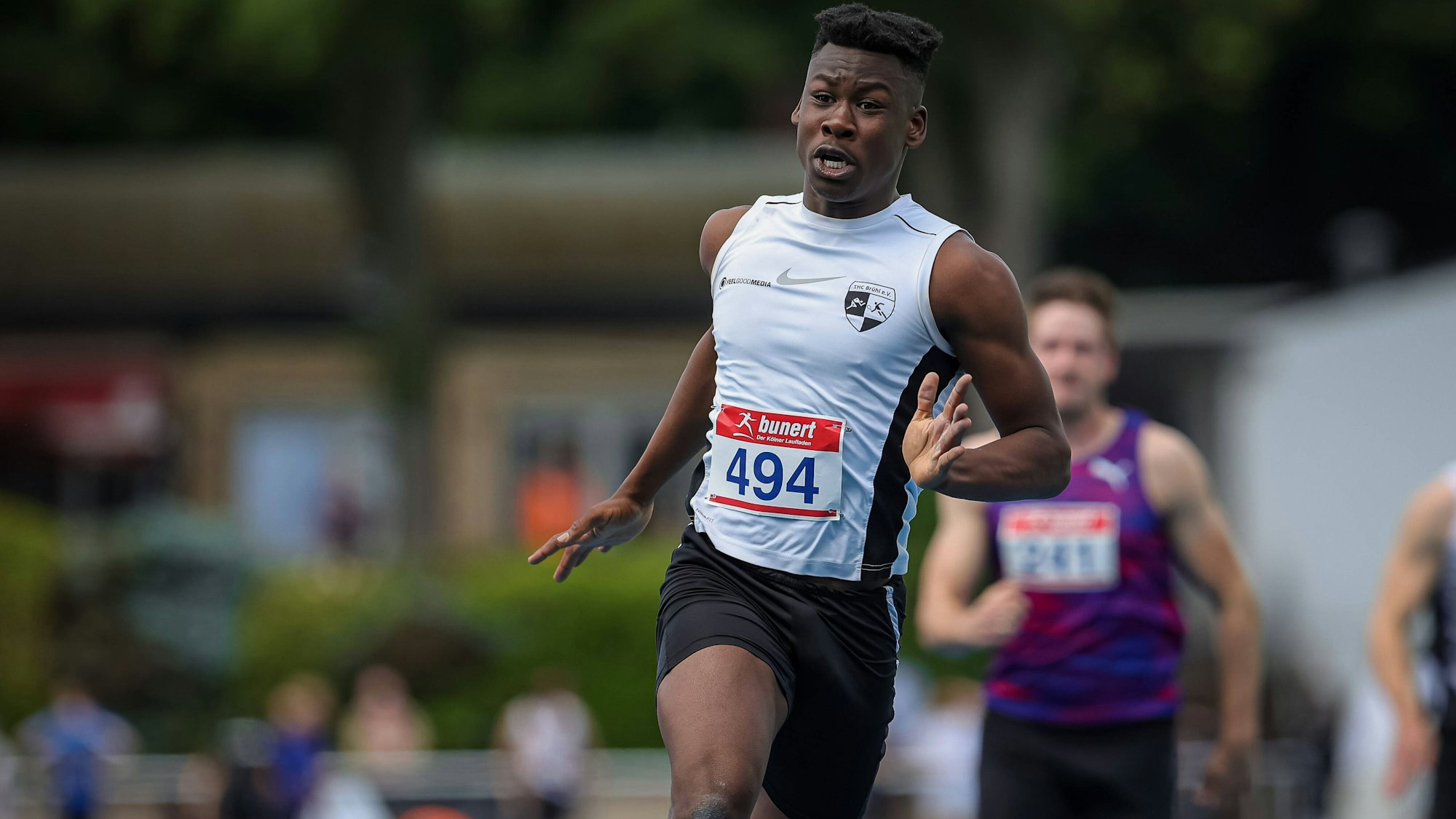 Christi Himmelfahrt-Sportfest TUS Koeln rrh. Koeln, 26.05.22 Chidiera Onuoha THC Bruehl ,Christi Himmelfahrt-Sportfest TUS Koeln rrh. am 26.05.22 im Sportpark Hoehenberg in Koeln Deutschland. *** Ascension Day Sports Festival TUS Koeln rrh Koeln, 26 05 22 Chidiera Onuoha THC Bruehl ,Ascension Day Sports Festival TUS Koeln rrh on 26 05 22 at Sportpark Hoehenberg in Koeln Germany Copyright: xBEAUTIFULxSPORTS/B.Hoffmannx