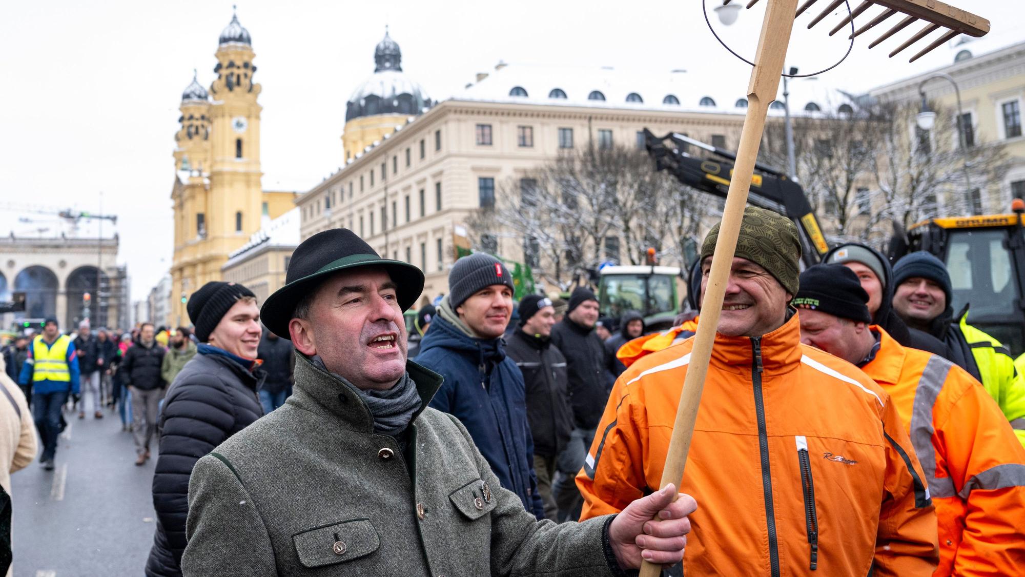 Hubert Aiwanger (Freie Wähler) unterstützte die Bauernproteste in Bayern.