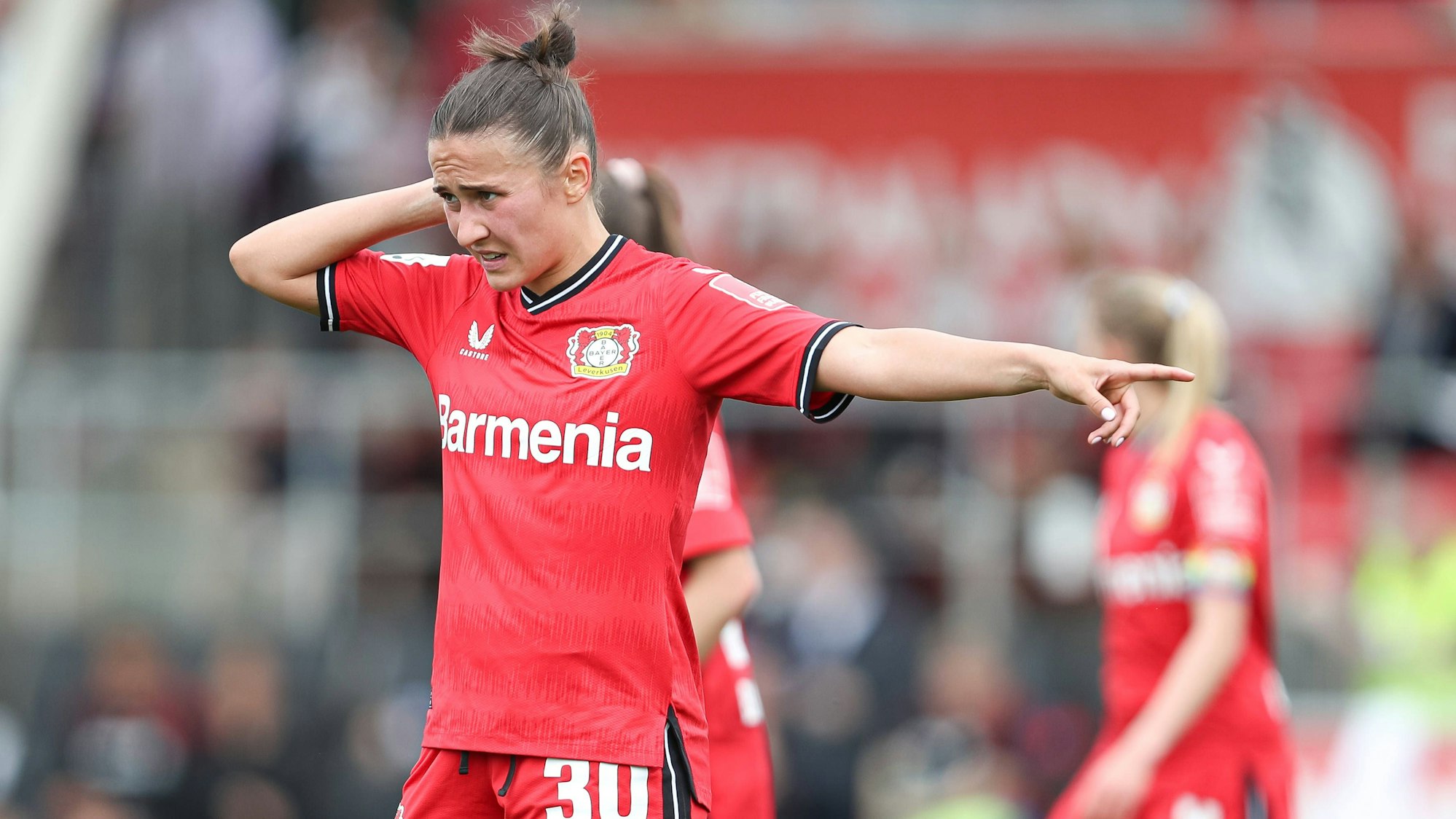 Germany, Leverkusen, 20.05.2023, Ulrich-Haberland-Stadion, Bayer 04 Leverkusen vs Bayern Muenchen - Frauen Bundesliga, Lara Marti Bayer 04 Leverkusen gestures Leverkusen Ulrich-Haberland-Stadion North Rhine-Westphalia Germany *** Germany, Leverkusen, 20 05 2023, Ulrich Haberland Stadium, Bayer 04 Leverkusen vs Bayern Muenchen Frauen Bundesliga, Lara Marti Bayer 04 Leverkusen gestures Leverkusen Ulrich Haberland Stadium North Rhine Westphalia Germany PUBLICATIONxINxGERxSUIxAUTxONLY eu-images-678