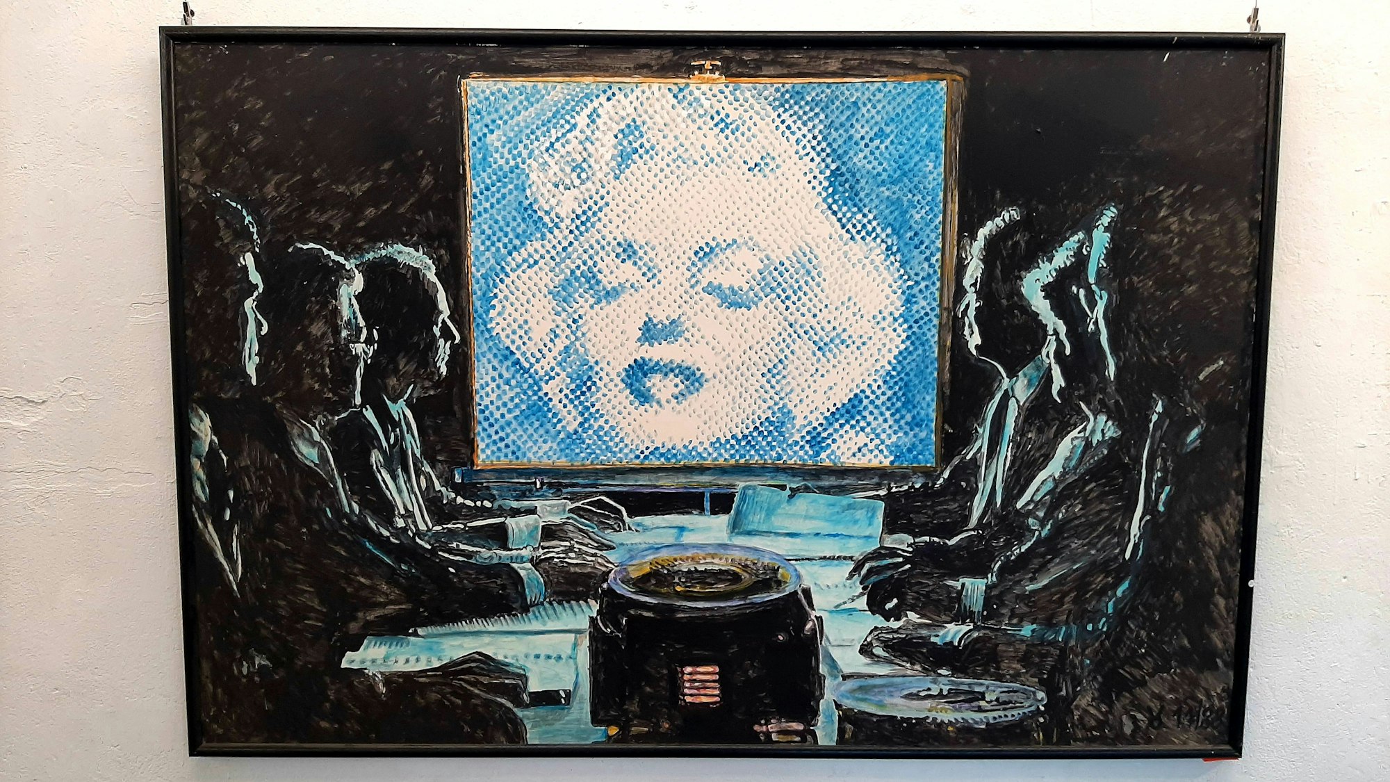 Ausstellung "Last Session" von Bildern des 2023 verstorbenen Künstlers Lutz Diese aus Leverkusen im Künstlerbunker Opladen.