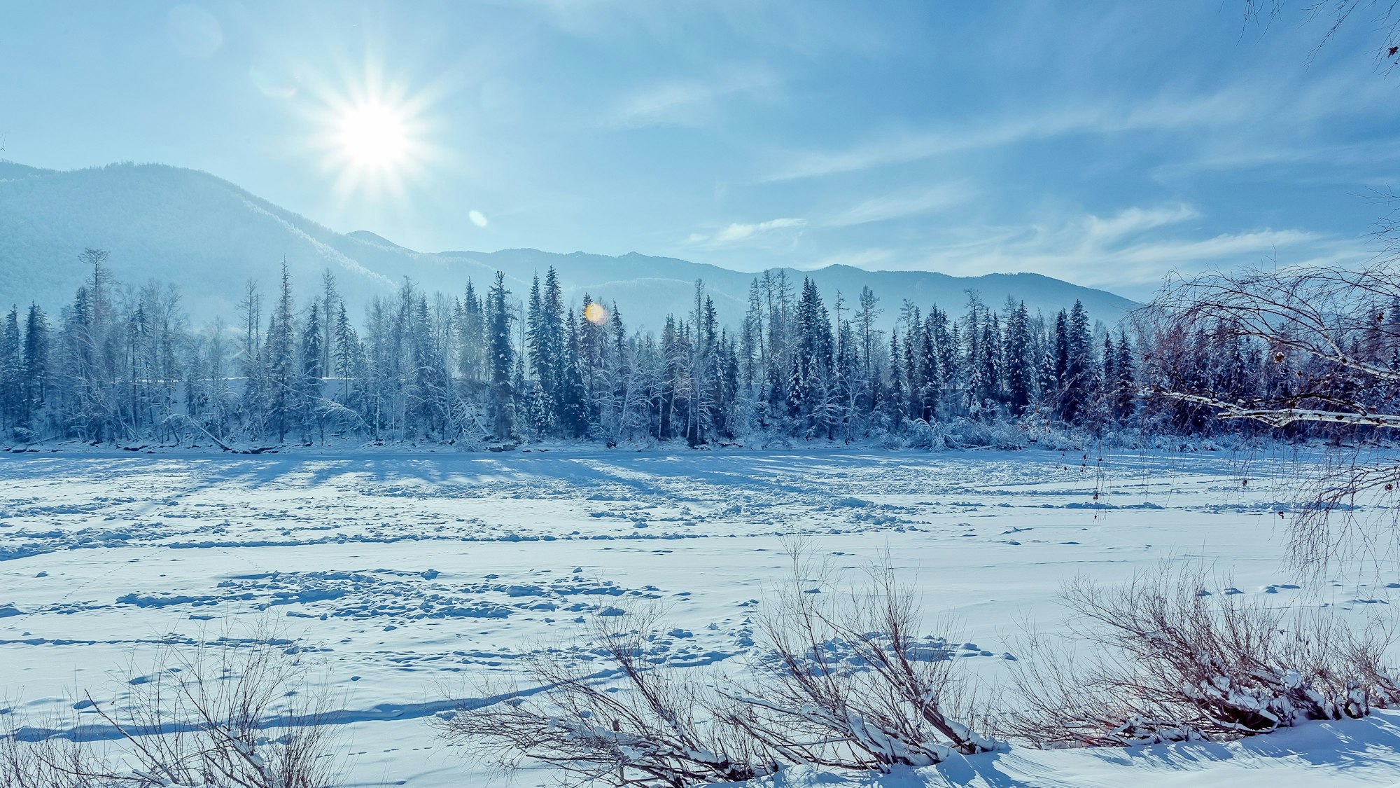 Eisige Landschaften in Sibirien.