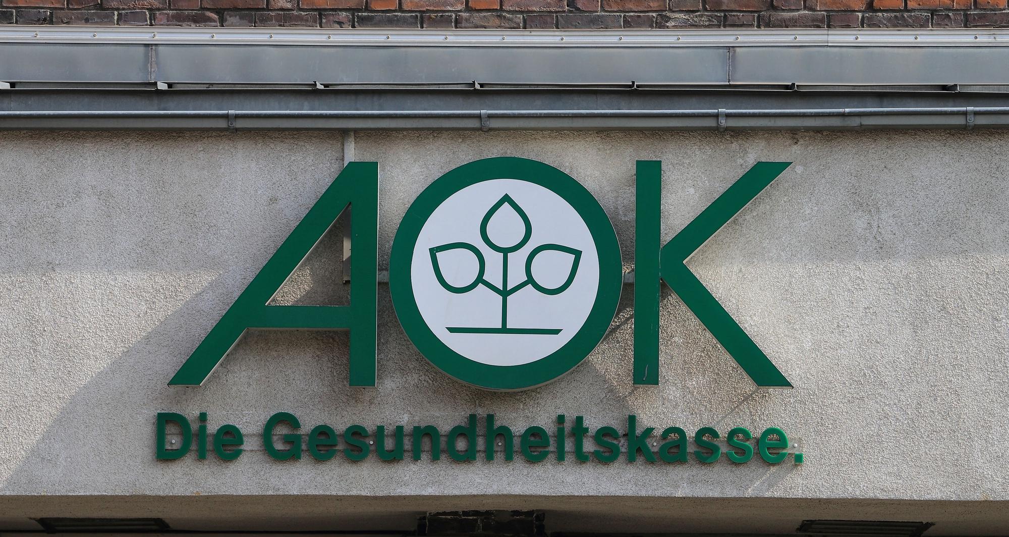 Das Logo der Krankenkasse AOK
