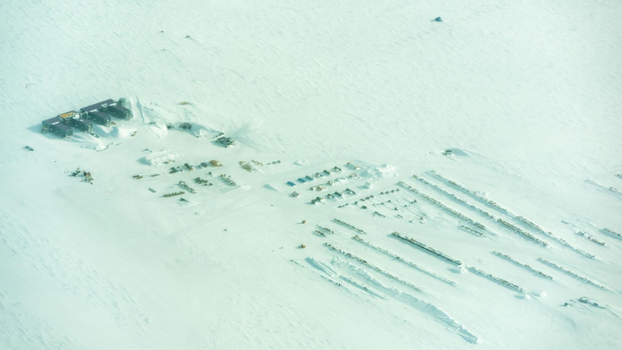 Die Amundsen-Scott-Südpolstation in den 1980er Jahren.