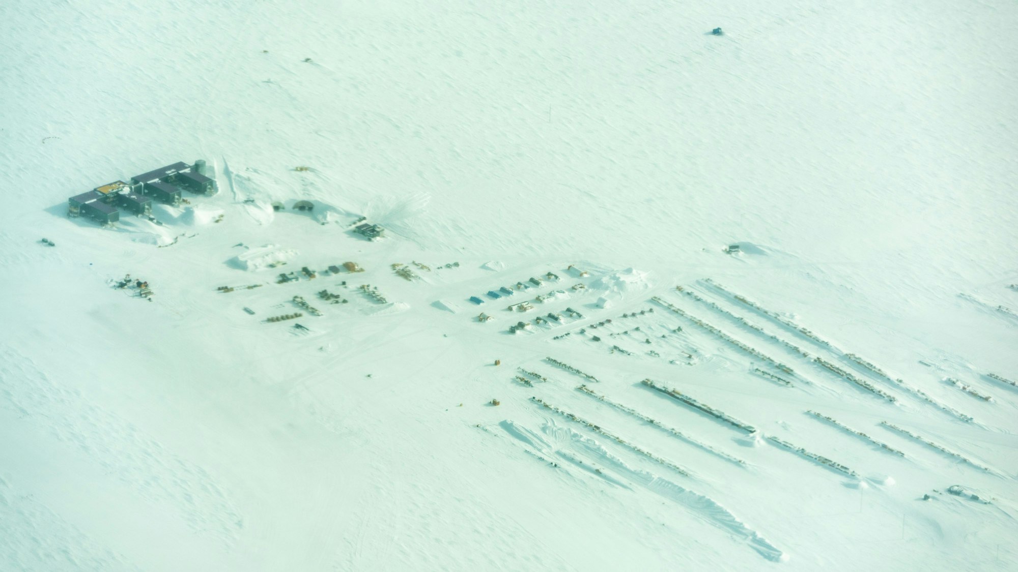 Die Amundsen-Scott-Südpolstation in den 1980er Jahren.