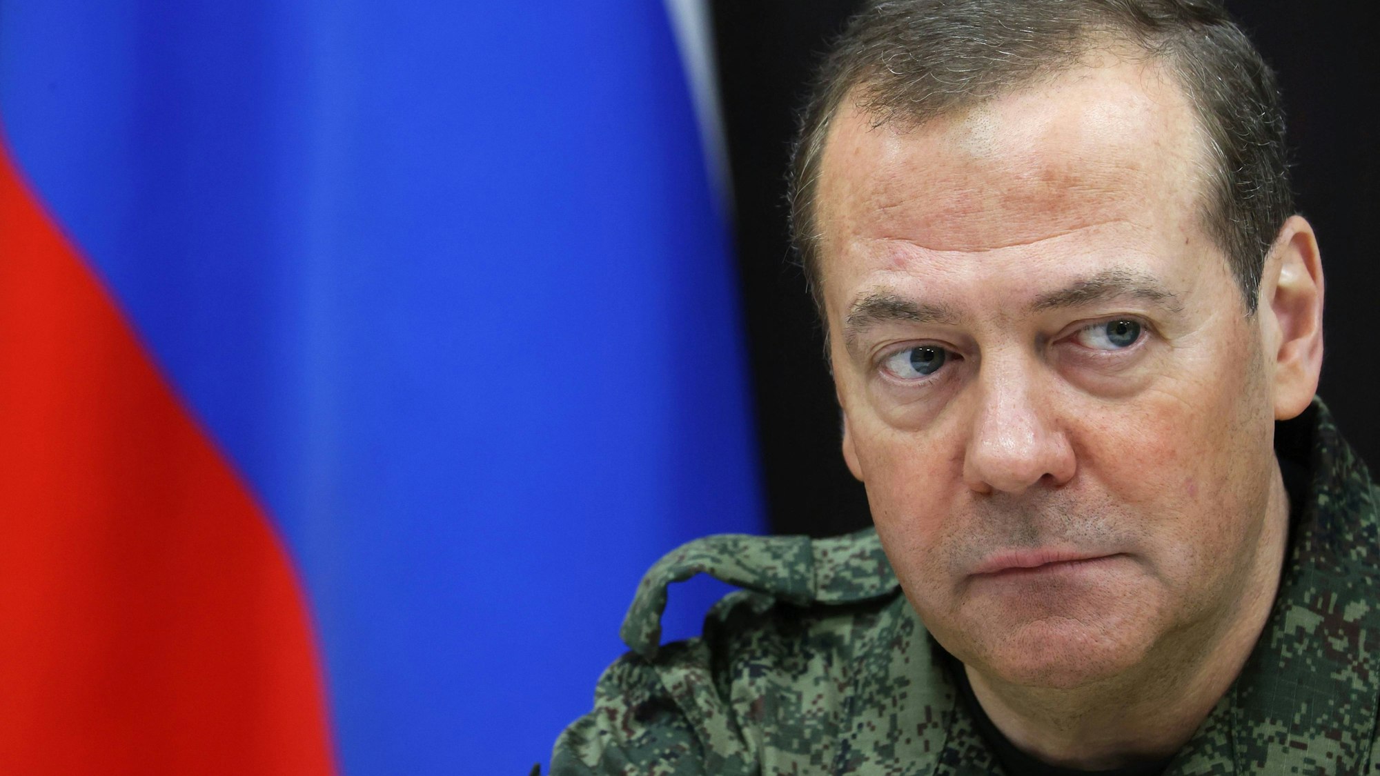 Russia Medvedev 8553458 09.11.2023 Deputy head of Russia s Security Council Dmitry Medvedev visits Alabino training ground, outside Moscow, Russia. Ekaterina Shtukina / Sputnik Moscow region Russia PUBLICATIONxINxGERxSUIxAUTxESTxLTUxLATxNORxSWExDENxNEDxPOLxUKxONLY Copyright: xEkaterinaxShtukinax