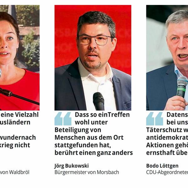 Nach dem geheimen Treffen in Potsdam äußert sich Oberbergs Politik sehr deutlich.