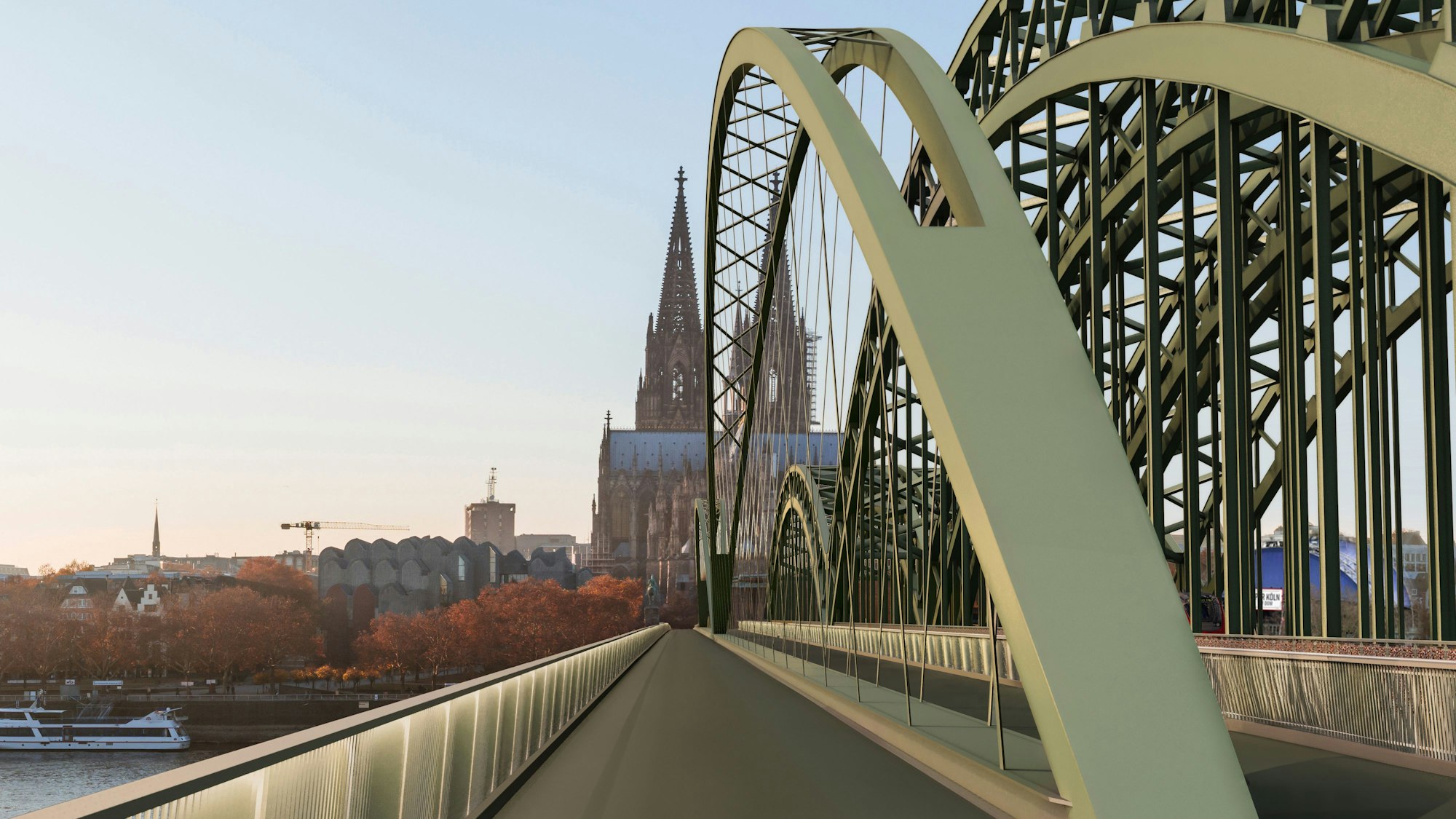Eine Visualisierung des Anbaus an die Hohenzollernbrücke