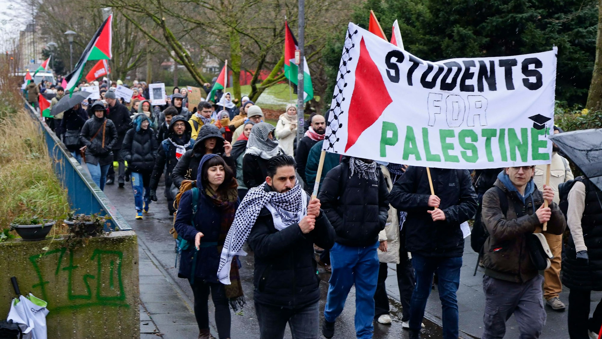 Pro-Palästina Demo an der Universität Köln.