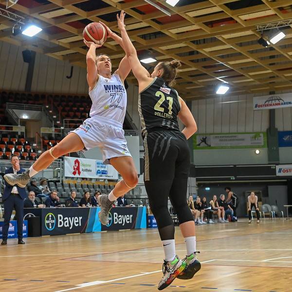 1. Damen Basketball Bundesliga: Orthomol WINGS Leverkusen vs. TK Hannover Luchse, 14.01.2024 Mante Kvederaviciute Orthomol WINGS Leverkusen 77, 1. Damen Basketball Bundesliga: Orthomol WINGS Leverkusen vs. TK Hannover Luchse am 14.01.2024 in der Ostermann Arena in Leverkusen Nordrhein-Westfalen *** 1 Womens Basketball Bundesliga Orthomol WINGS Leverkusen vs TK Hannover Luchse, 14 01 2024 Mante Kvederaviciute Orthomol WINGS Leverkusen 77 , 1 Womens Basketball Bundesliga Orthomol WINGS Leverkusen vs TK Hannover Luchse on 14 01 2024 at the Ostermann Arena in Leverkusen North Rhine-Westphalia Copyright: xBEAUTIFULxSPORTS/Mueller-Laschetx