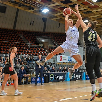 1. Damen Basketball Bundesliga: Orthomol WINGS Leverkusen vs. TK Hannover Luchse, 14.01.2024 Mante Kvederaviciute Orthomol WINGS Leverkusen 77, 1. Damen Basketball Bundesliga: Orthomol WINGS Leverkusen vs. TK Hannover Luchse am 14.01.2024 in der Ostermann Arena in Leverkusen Nordrhein-Westfalen *** 1 Womens Basketball Bundesliga Orthomol WINGS Leverkusen vs TK Hannover Luchse, 14 01 2024 Mante Kvederaviciute Orthomol WINGS Leverkusen 77 , 1 Womens Basketball Bundesliga Orthomol WINGS Leverkusen vs TK Hannover Luchse on 14 01 2024 at the Ostermann Arena in Leverkusen North Rhine-Westphalia Copyright: xBEAUTIFULxSPORTS/Mueller-Laschetx