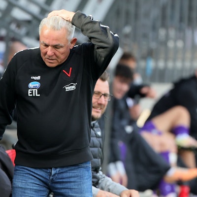 FC Viktoria Köln vs. FC Erzgebirge Aue, 3. Liga, Trainer Olaf Janßen Viktoria), 14.10.2023, Bild: Herbert Bucco