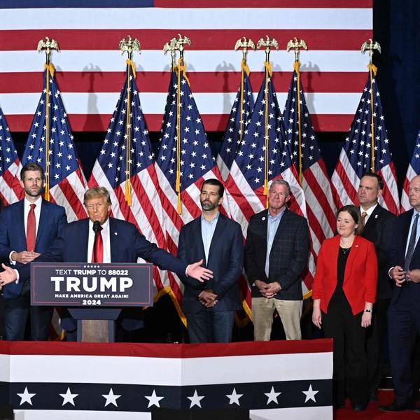 Donald Trump bei einer Wahlparty in Des Moines, Iowa
