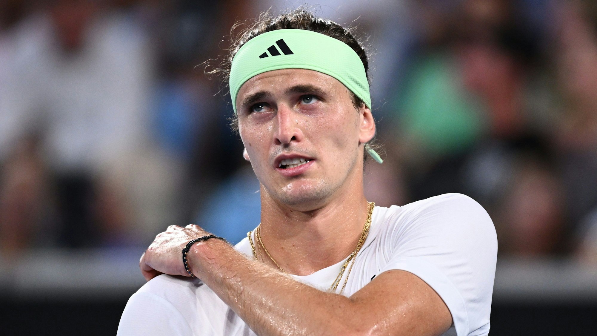 Alexander Zverev bei seinem Ersrunden-Match gegen Landsmann Dominik Koepfer.
